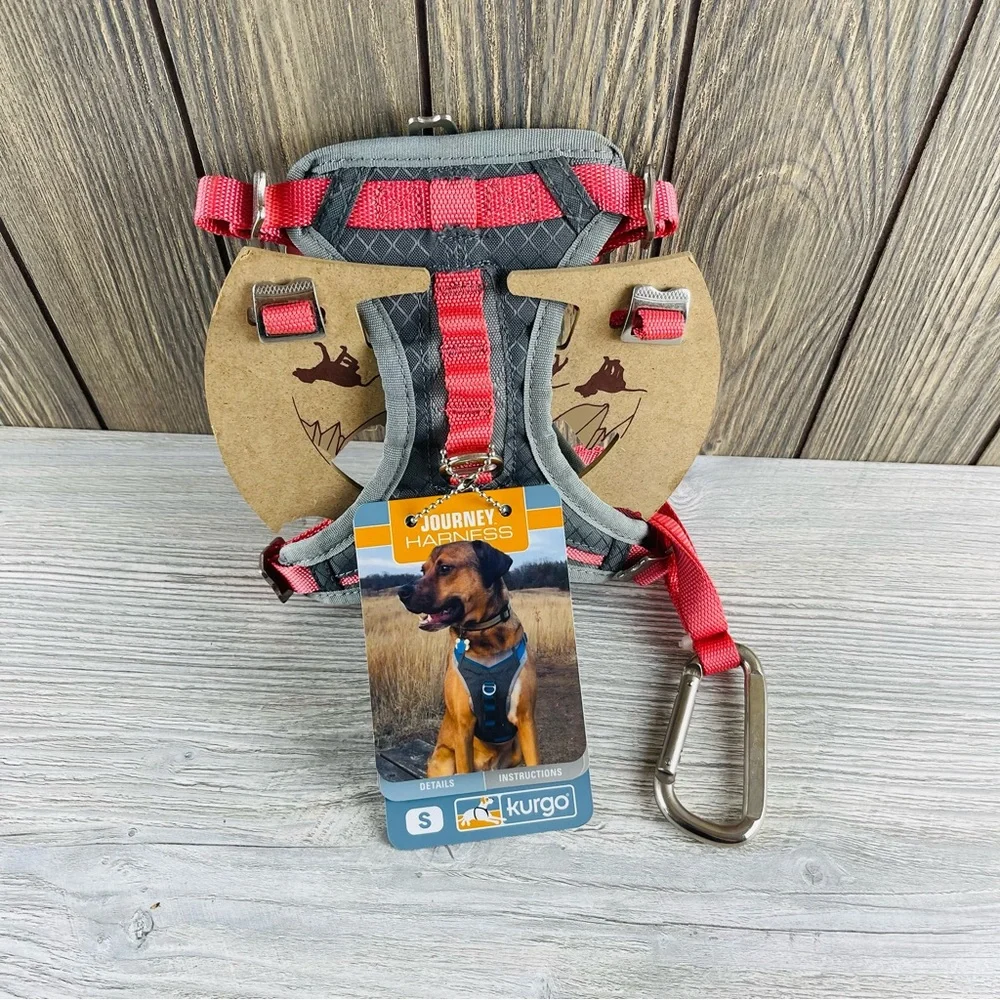 Kurgo Journey Air Harness For Dogs Grey/Pink Vest Harnesses For Dogs Small NEW